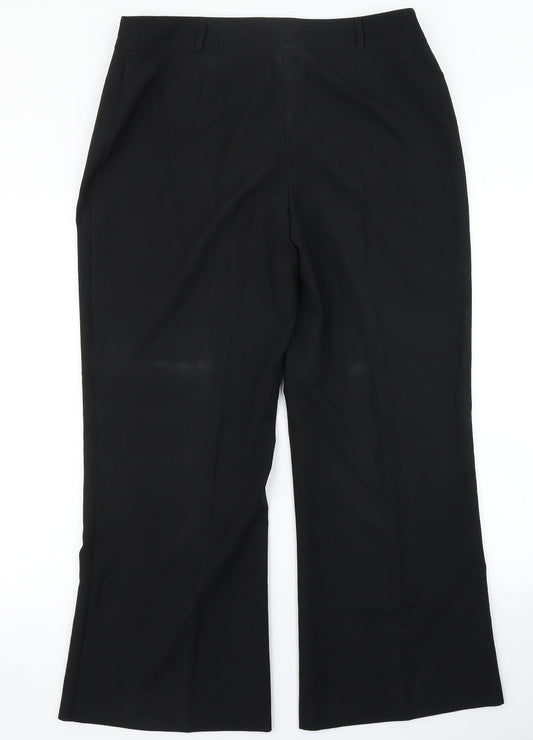Womens UK Size 16 M&Co Regular Fit Dress Pants Black Trousers