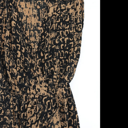 Topshop Womens Brown Geometric  Wrap Dress  Size 8
