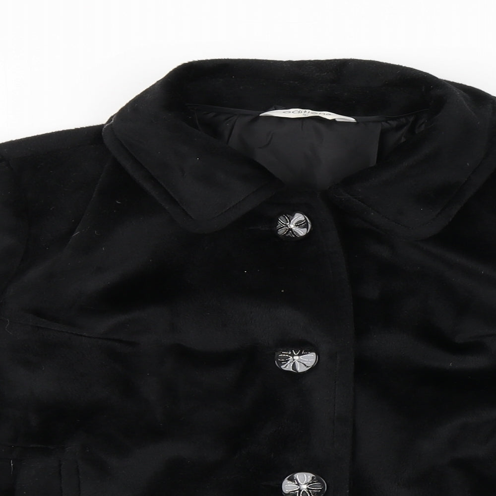 editions Womens Black   Overcoat Coat Size 16