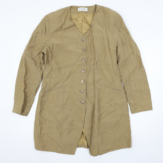 Principles Womens Brown   Biker Coat Size 14