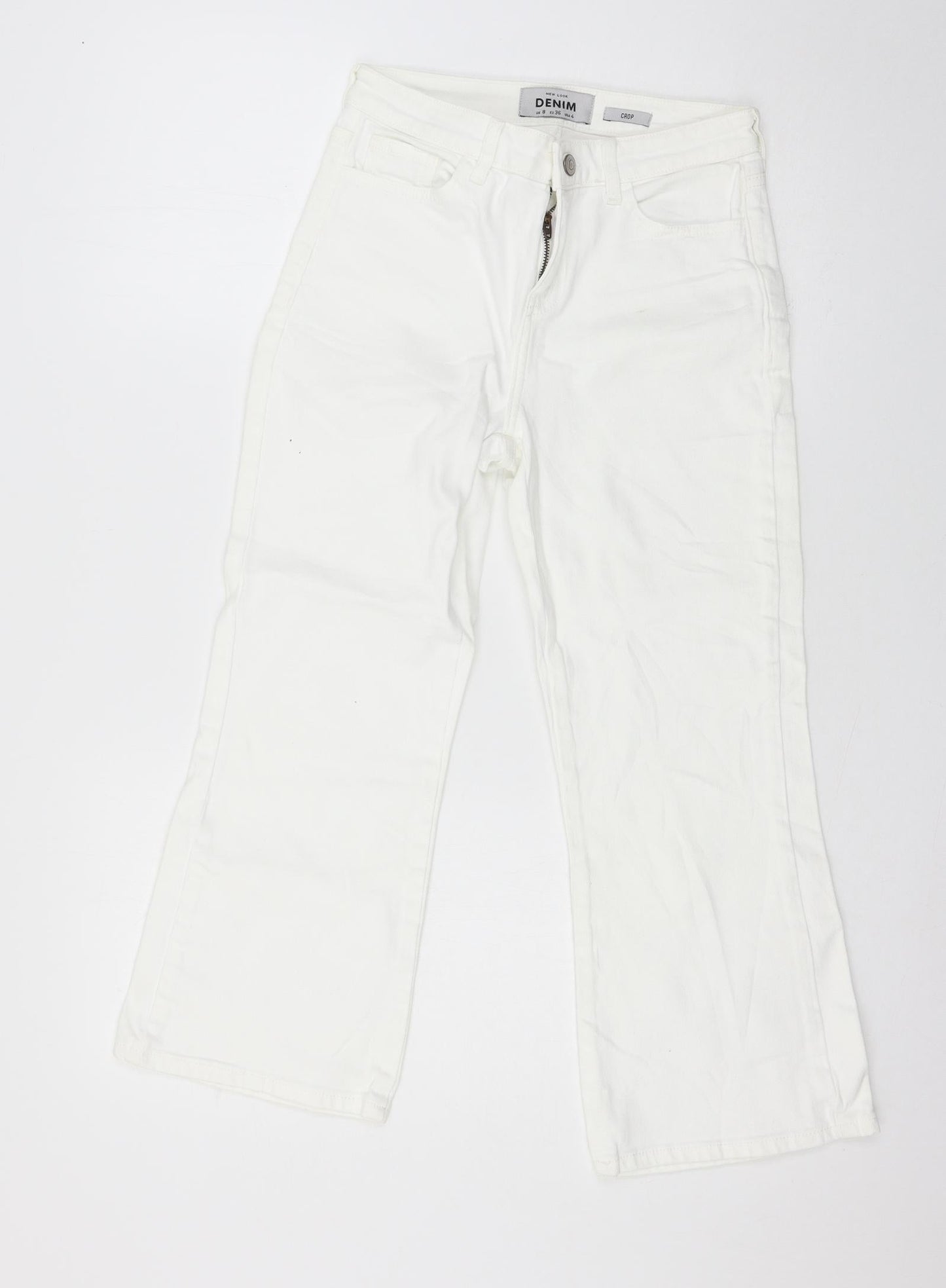 New Look Womens White  Denim Straight Jeans Size 8 L22 in