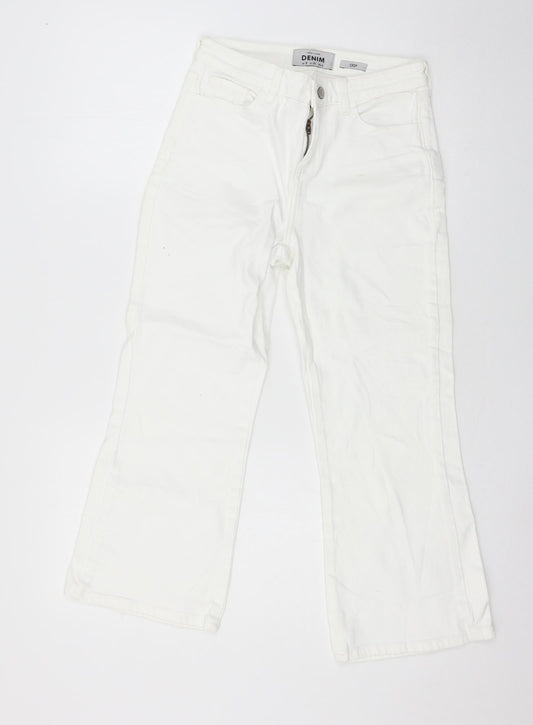 New Look Womens White  Denim Straight Jeans Size 8 L22 in