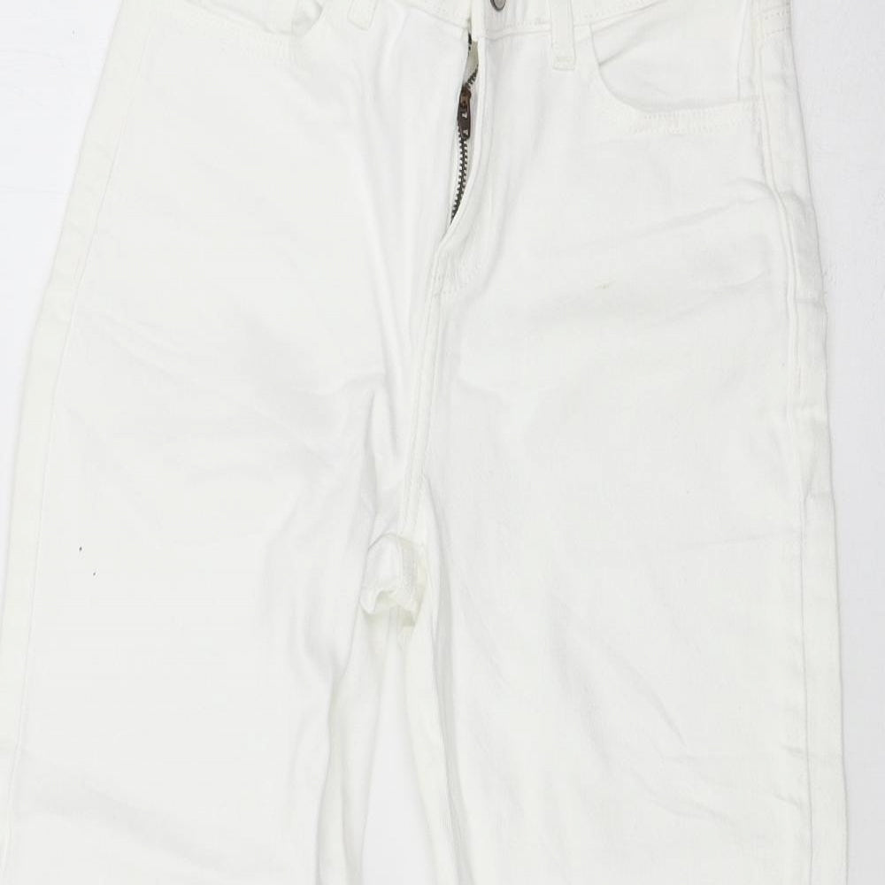 New Look Womens White  Denim Straight Jeans Size 8 L22 in