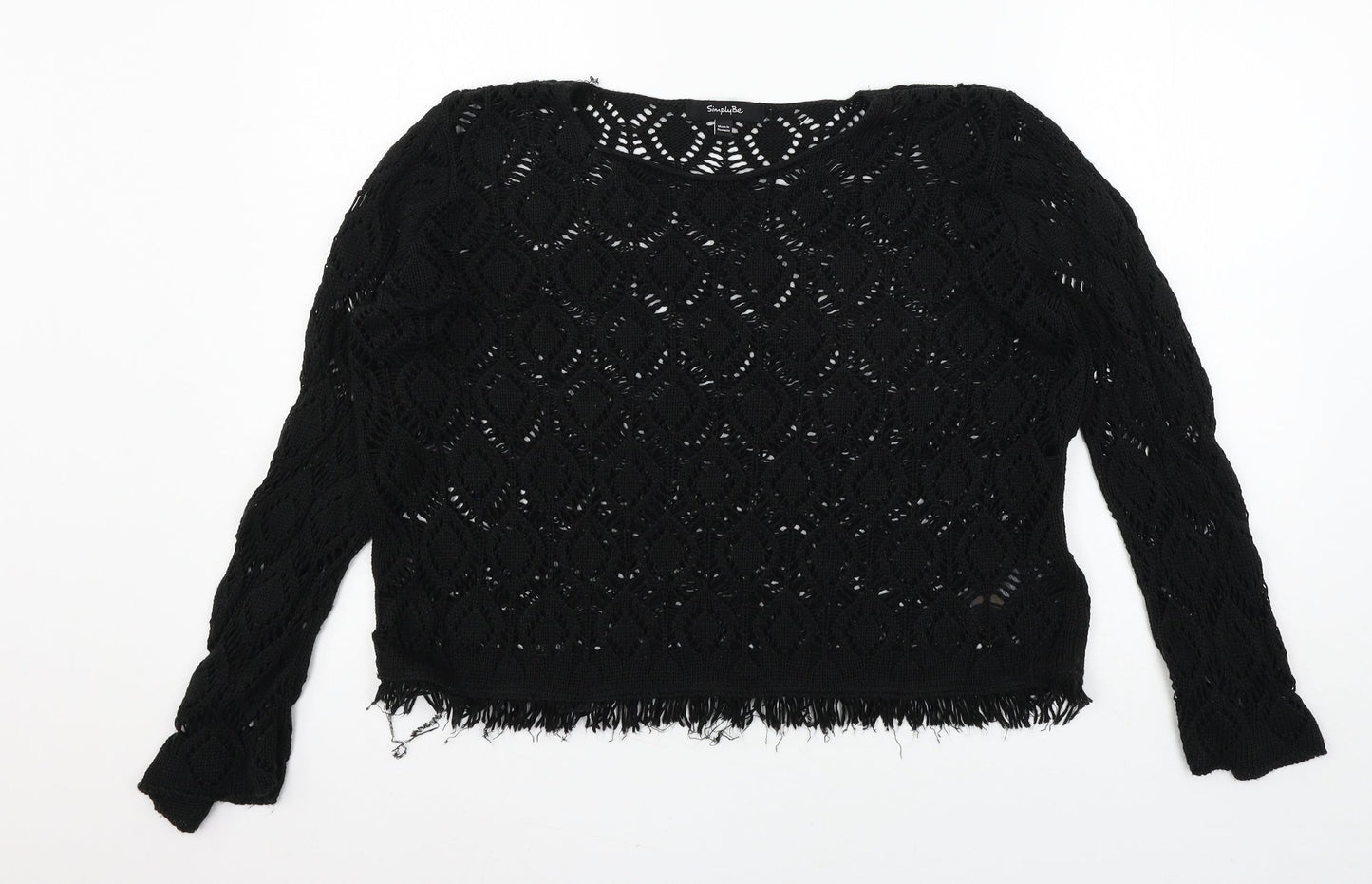 Womens UK Size 16 Simply Be Black Pullover Jumper