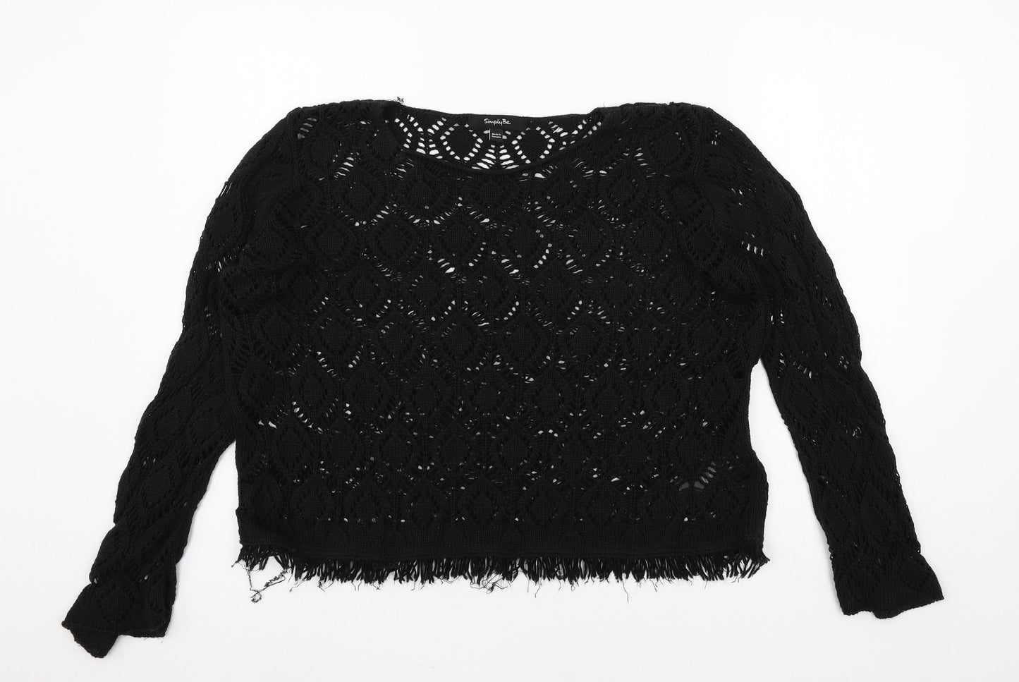 Womens UK Size 16 Simply Be Black Pullover Jumper