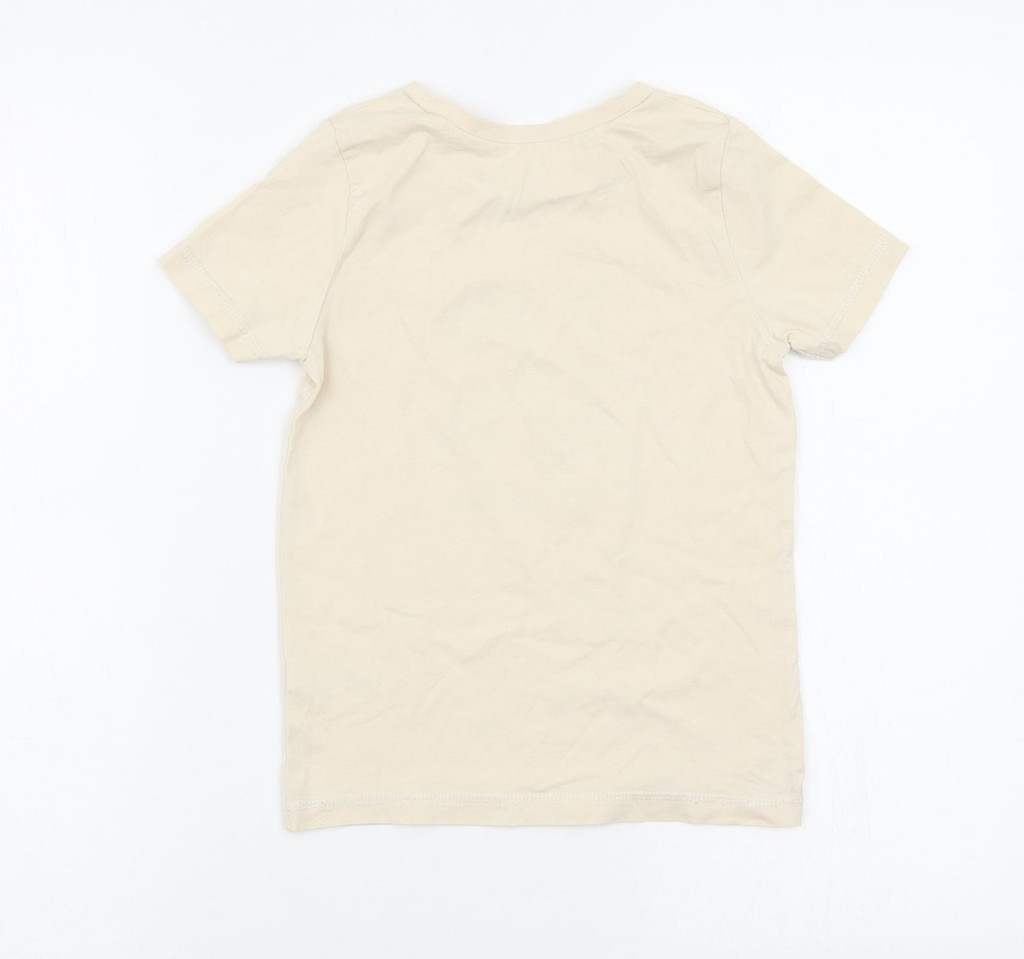 Asda George Boys Beige Animal Print  Basic T-Shirt Size 6-7 Years