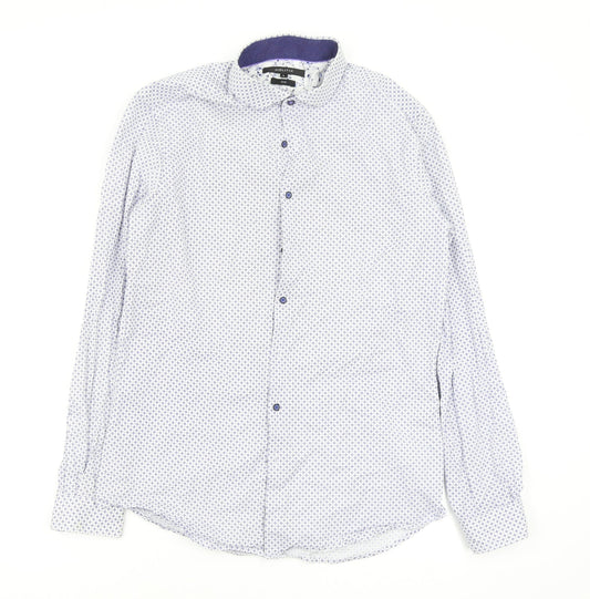 Mens UK Size L Politix Multicoloured  Button-Up Long Sleeve Casual Shirt