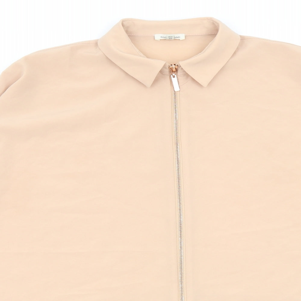 Womens UK Size 10 River Island Pink Full Zip Jumper
