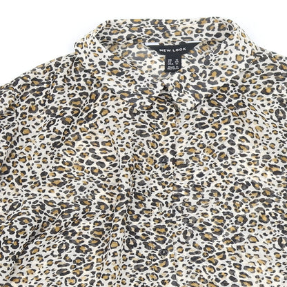 Primark Womens Multicoloured Animal Print  Basic Button-Up Size 16