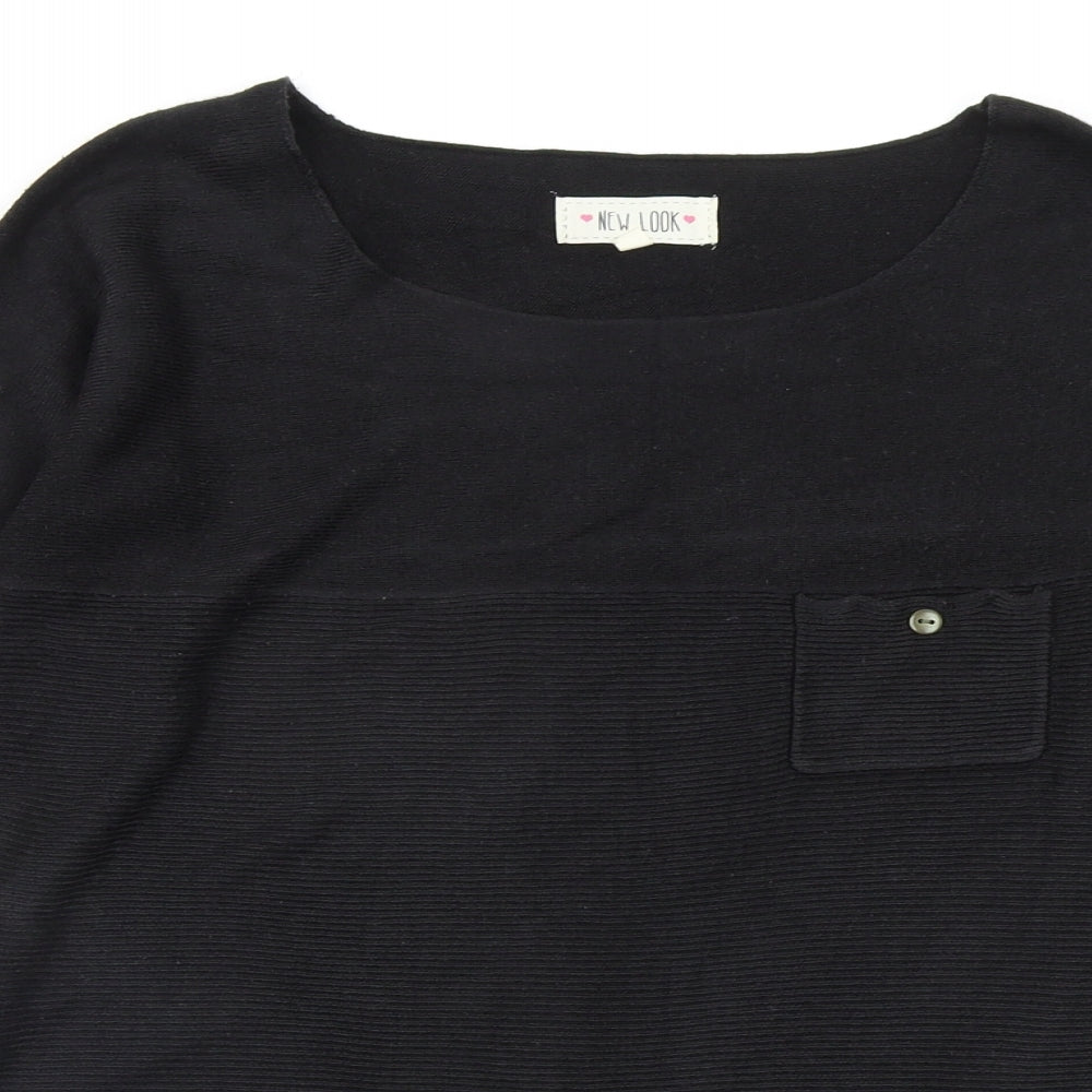Womens UK Size M New Look Black Pullover Jumper