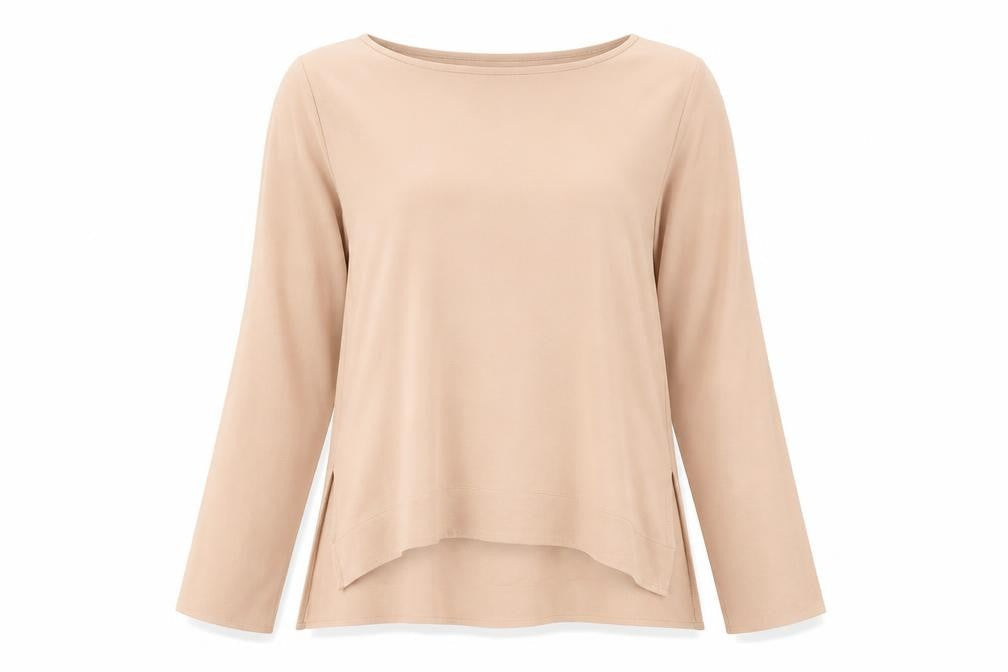 Womens UK Size 4 Zara Beige Basic Blouse