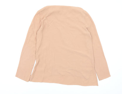 Womens UK Size 4 Zara Beige Basic Blouse