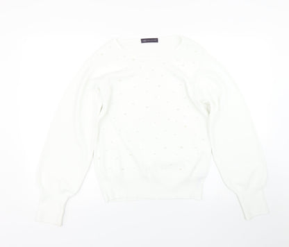 Womens UK Size 12 M&S White Pullover Jumper