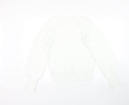 Womens UK Size 12 M&S White Pullover Jumper
