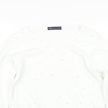 Womens UK Size 12 M&S White Pullover Jumper