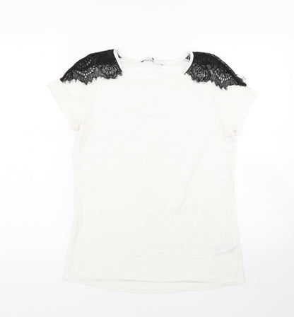 Womens UK Size 12 Very White Basic T-Shirt
