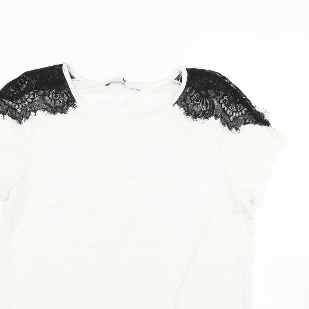 Womens UK Size 12 Very White Basic T-Shirt
