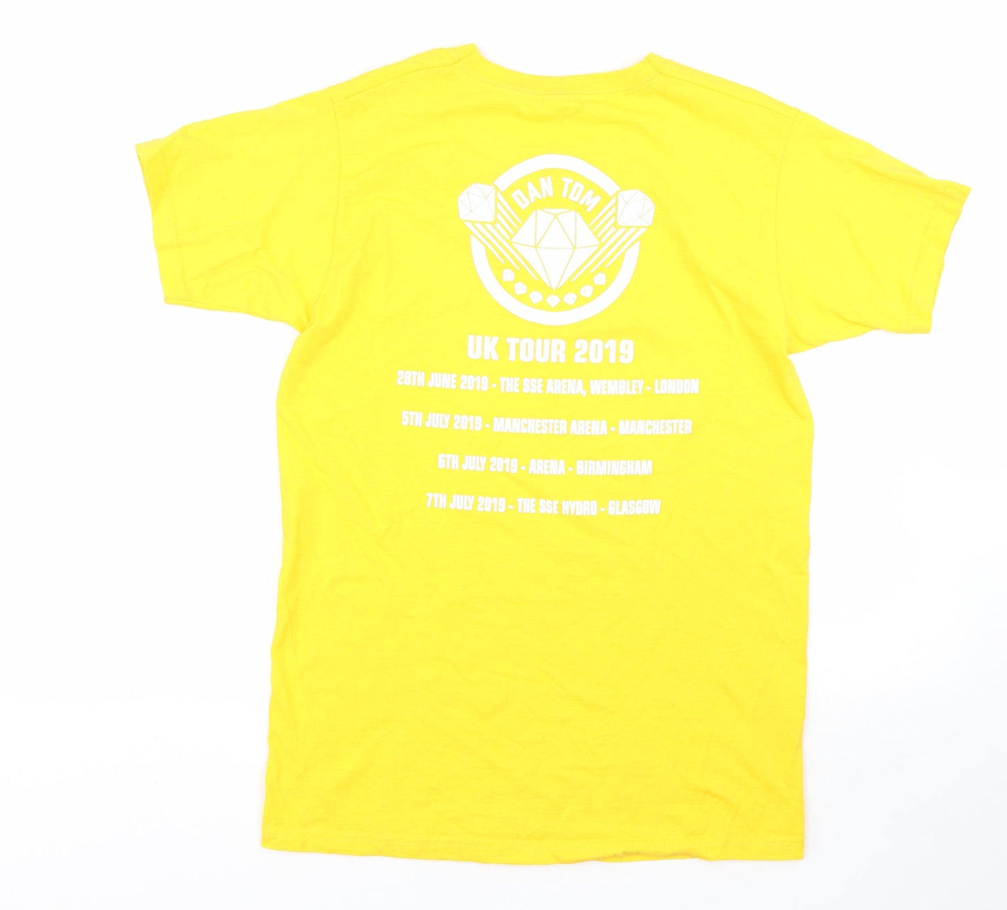 Mens UK Size S Fruit of the Loom Yellow  T-Shirt