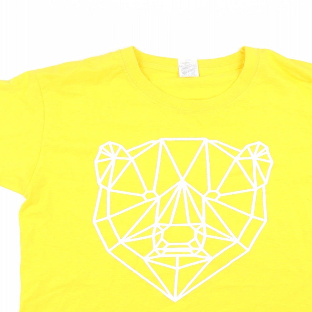 Mens UK Size S Fruit of the Loom Yellow  T-Shirt