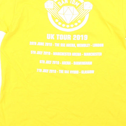 Mens UK Size S Fruit of the Loom Yellow  T-Shirt