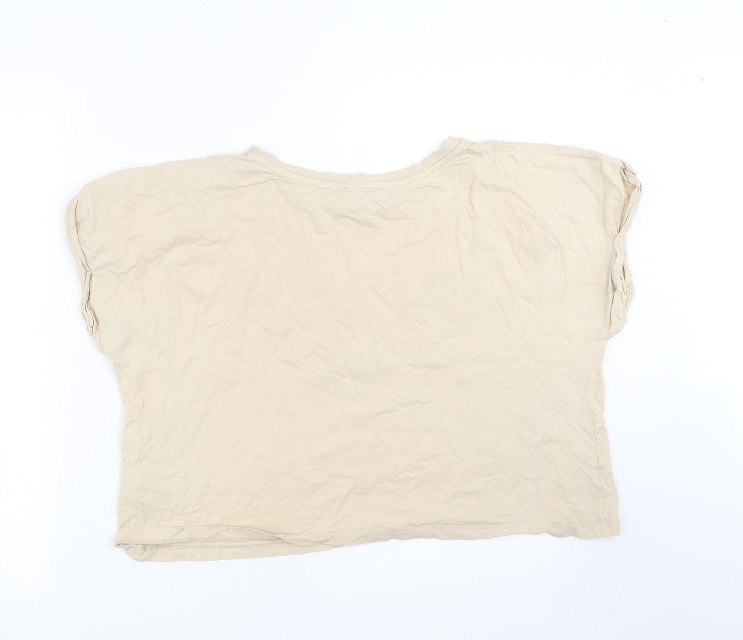 Primark Womens Beige   Cropped T-Shirt Size L  - Say less do more