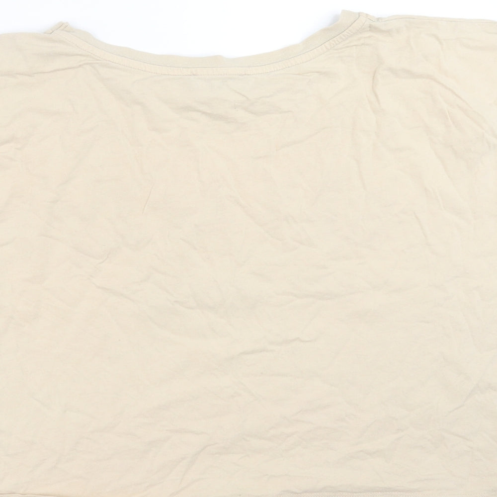 Primark Womens Beige   Cropped T-Shirt Size L  - Say less do more