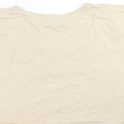 Primark Womens Beige   Cropped T-Shirt Size L  - Say less do more