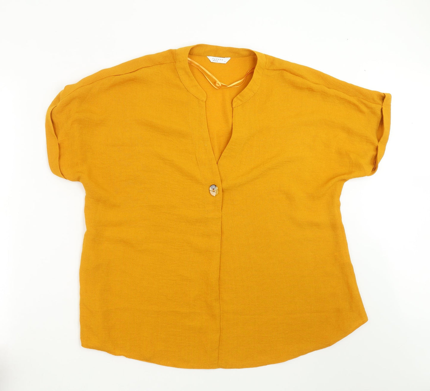 Papaya Womens Yellow   Basic Blouse Size 16