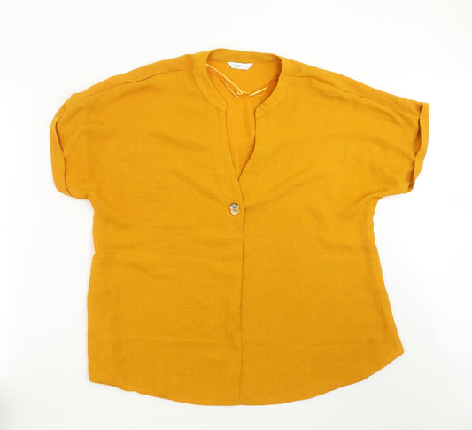 Papaya Womens Yellow   Basic Blouse Size 16