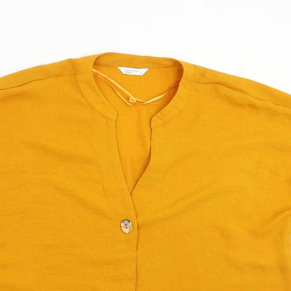Papaya Womens Yellow   Basic Blouse Size 16