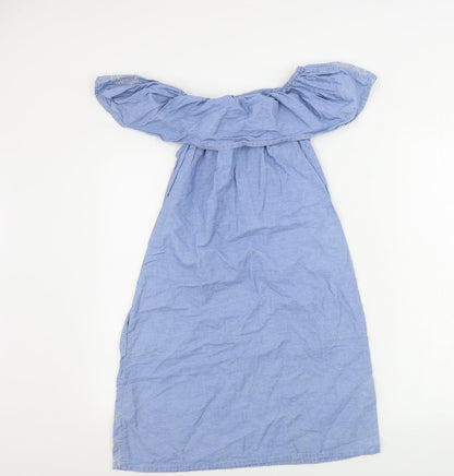 denim co Womens Blue Floral  A-Line  Size 8