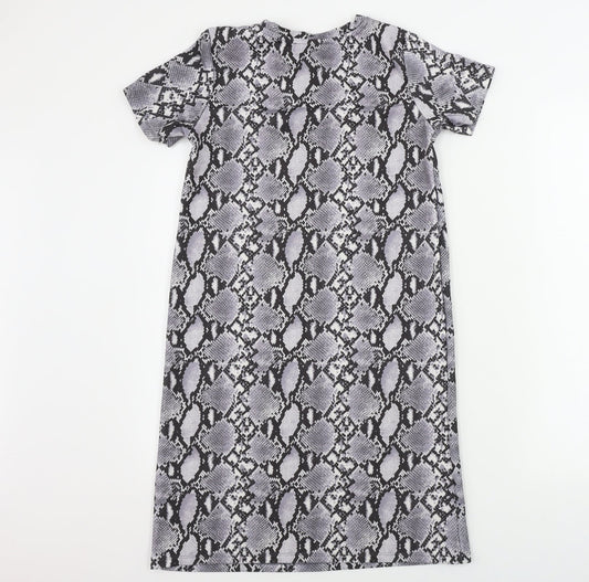 Primark  Womens Grey Animal Print  Bodycon  Size 6