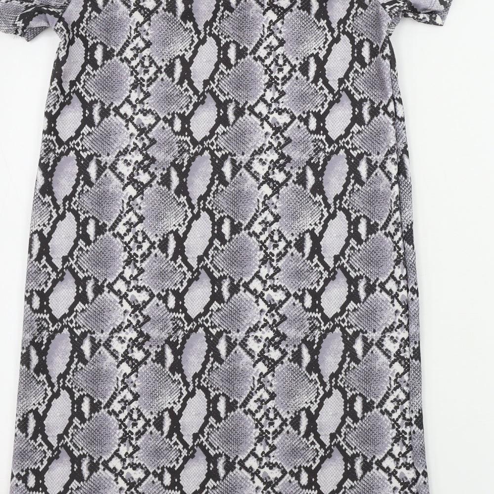 Primark  Womens Grey Animal Print  Bodycon  Size 6