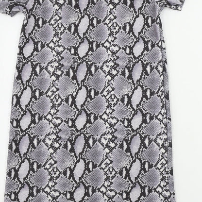 Primark  Womens Grey Animal Print  Bodycon  Size 6