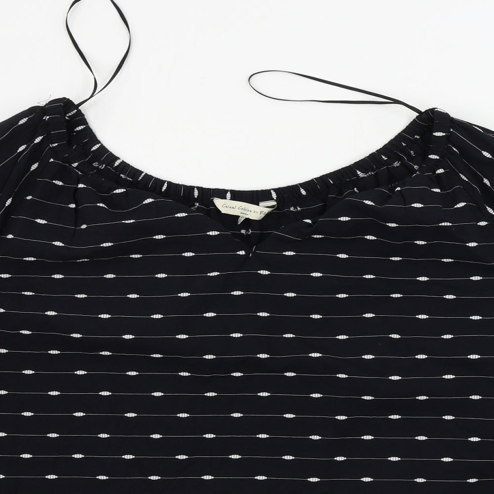 F&F  Womens Black Striped  Basic Blouse Size 10