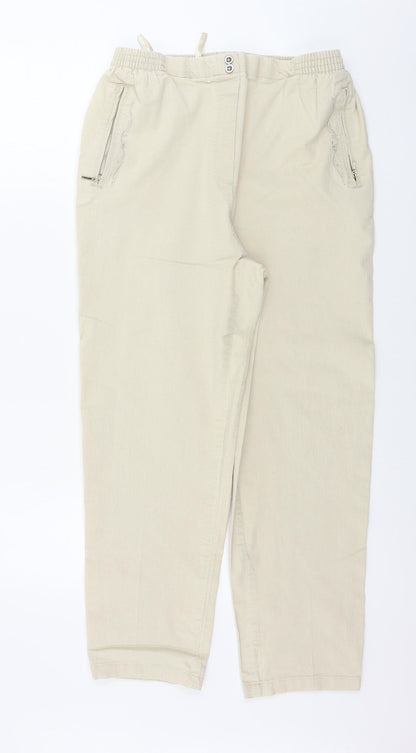 Womens UK Size 28 in Preworn Regular Fit  Beige Trousers