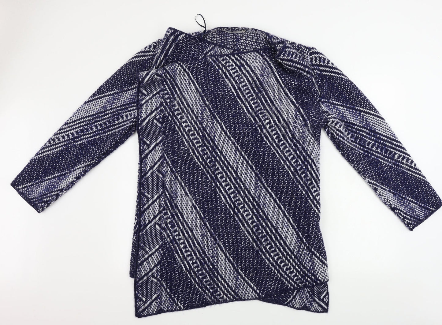 George  Womens Blue Geometric  Cardigan Jumper Size L