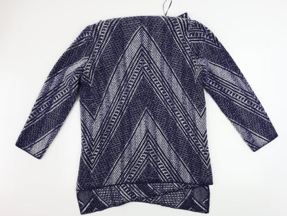 George  Womens Blue Geometric  Cardigan Jumper Size L