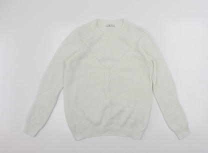 Additional front view of Tu women’s white jumper, size UK 12