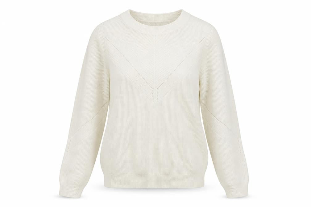 Front view of Tu women’s white jumper, size UK 12