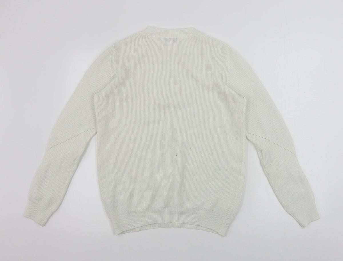 Back view of Tu women’s white jumper, size UK 12