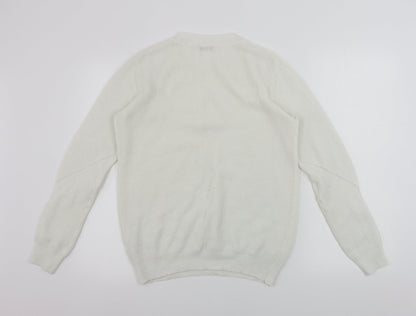 Back view of Tu women’s white jumper, size UK 12