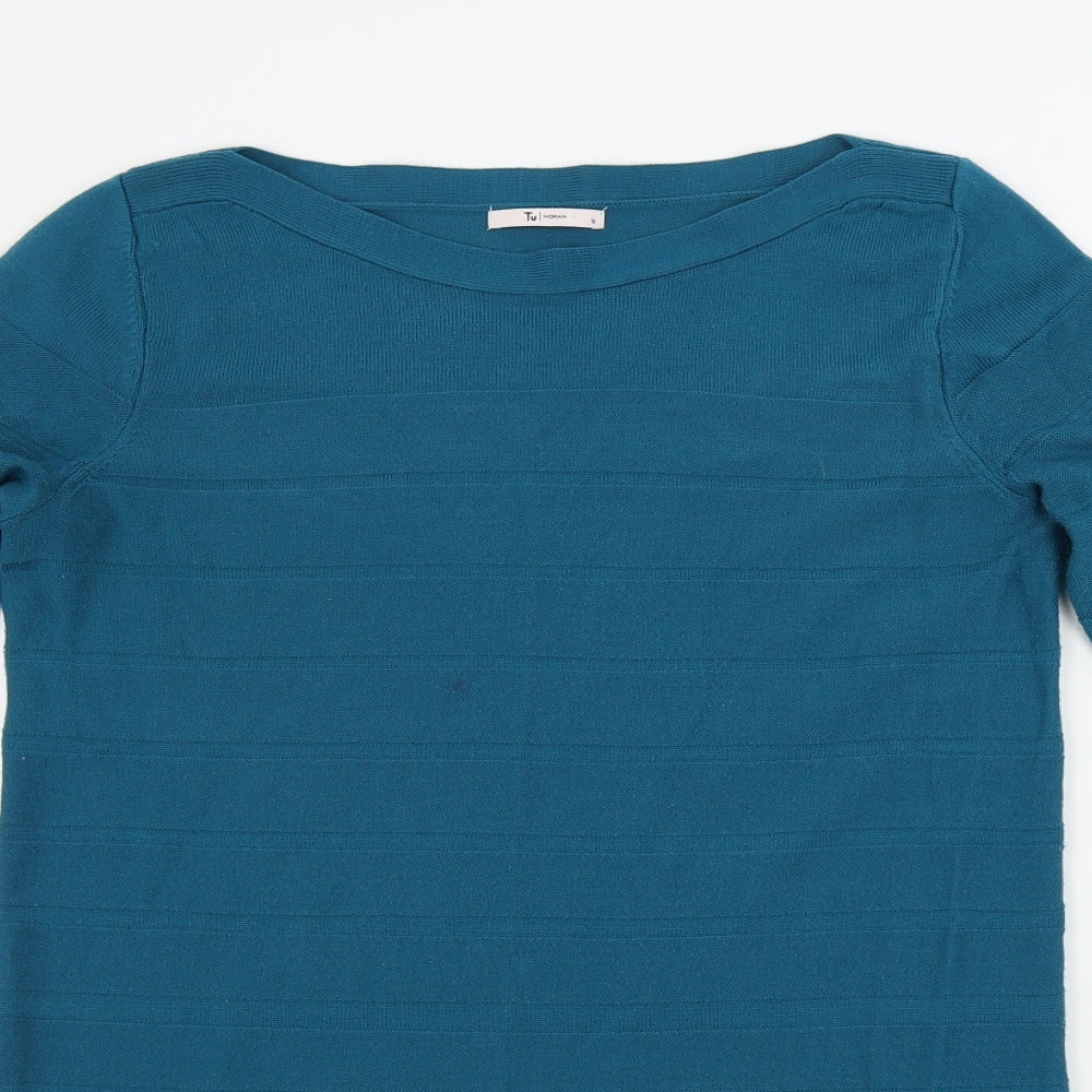 TU Womens Green Striped  A-Line  Size 10