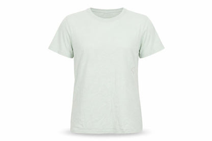 Front view of Blue Cherry women’s green basic t-shirt, size S