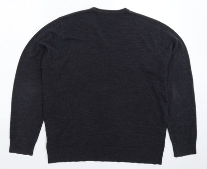 Marks and Spencer Mens Grey  Knit Pullover Jumper Size L