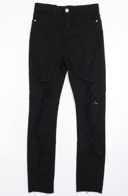 Denim & Co. Womens Black  Denim Skinny Jeans Size 8 L28 in