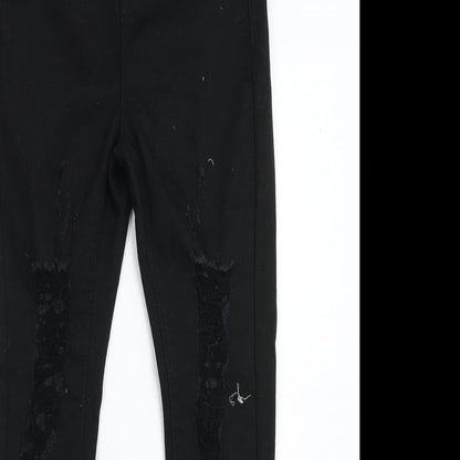 Denim & Co. Womens Black  Denim Skinny Jeans Size 8 L28 in