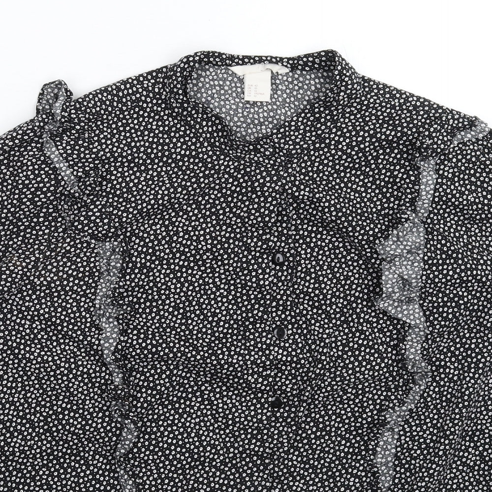 Womens UK Size 16 Marks and Spencer Black Basic Button-Up