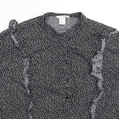 Womens UK Size 16 Marks and Spencer Black Basic Button-Up