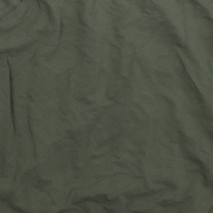 Brand and care label for women’s green pullover sweatshirt, size UK 12